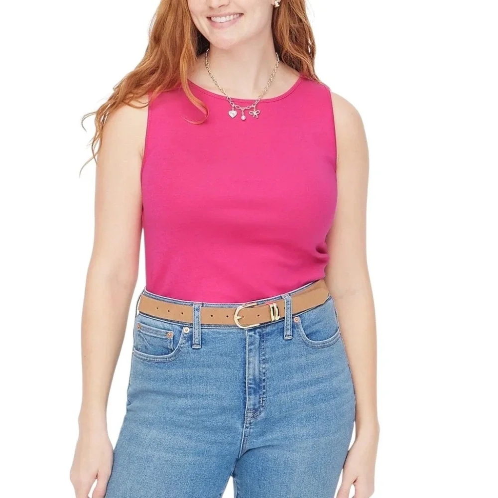J. Crew Shell Tank Top Size L Sweet Fuchsia Sleeveless‎ Pullover Casual NWT